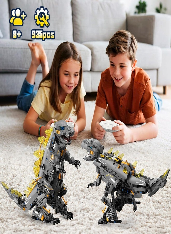 ADUSRIZ Dinasour Toys for Kids Building Set, 935 PCS App & Remote Control Robotics Kit, 5-in-1 Tyrannosaurus/Triceratop/Crocodile/Robot/Monster STEM Toys for Boys Girls Age 6 7 8 9 10 11 12+ Year Old - Image 2